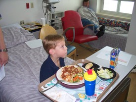 Fri 18 Jun 2010 12:56:29 PM

Andrew is diagnosed with type 1 diabetes ... This is his last spaghetti meal (at least for a long while), and in the hospital!!! Hard to understand the plate he was served.