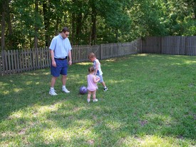 Fri 22 Apr 2011 02:51:07 PM

It started off with Dad and Andrew playing soccer but Gracie had to get involved, too...