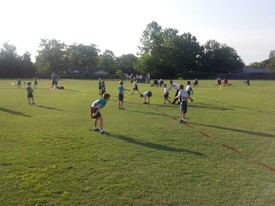 Thu 10 May 2012 06:36:12 PM

Andrew is lined up at wide receiver in this YMCA flag football game.
