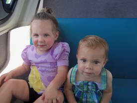 Thu 22 Mar 2012 01:24:37 PM

Gracie and Paige on the monorail, leaving the Magic Kingdom on the 2nd day.